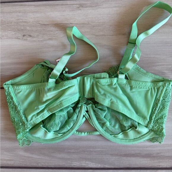 Victoria’s Secret Wicked Unlined Boho Embroidery Balconette Bra GREEN 36DD NWT - Picture 6 of 9